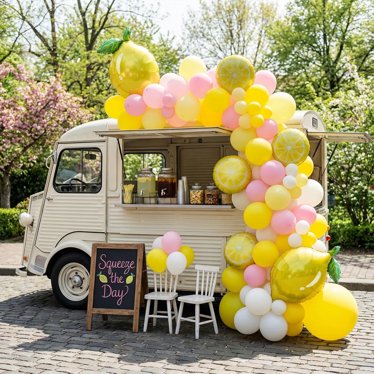 Yellow pink lemon Balloon Garland Arch kit with Sun lemon mylar Balloons for Summer birthday main squeeze Bridal Shower Sweet Baby shower Lemonade Party Decorations lemonade stand supplies