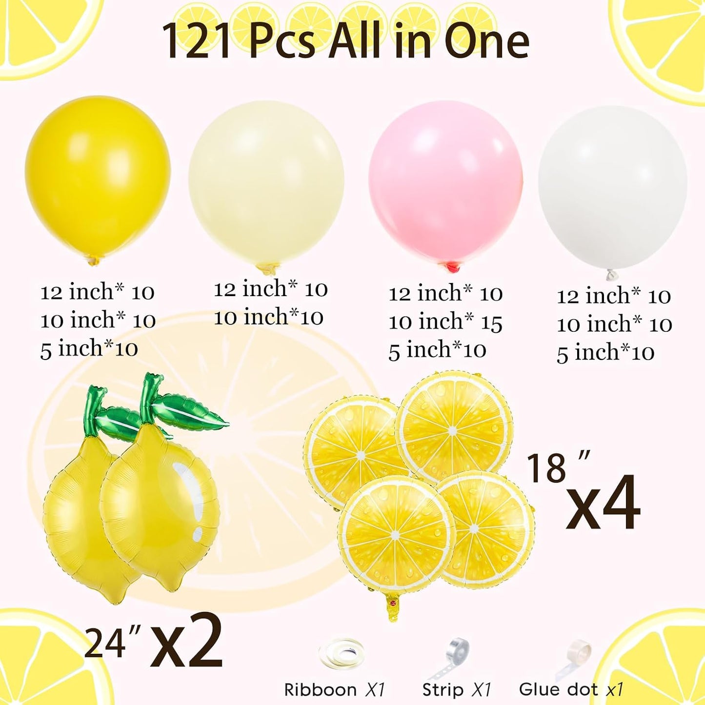 Yellow pink lemon Balloon Garland Arch kit with Sun lemon mylar Balloons for Summer birthday main squeeze Bridal Shower Sweet Baby shower Lemonade Party Decorations lemonade stand supplies