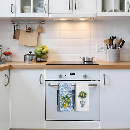 Chinoiserie Lemon Kitchen Hand Towels Decorative Set of 2 for Bathroom, Chinoiserie Lemon Kitchen Bathroom Decor and Accessories, 16x24 Inch