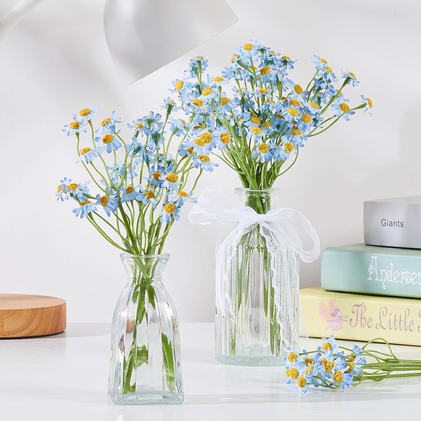 Small White Daisy Flowers Artificial,2 Bouquet/12Pcs 10 Inch Fake Daisies | Cute,Realistic,Spring Wild Flower for Party Decor (Vase Not Included)