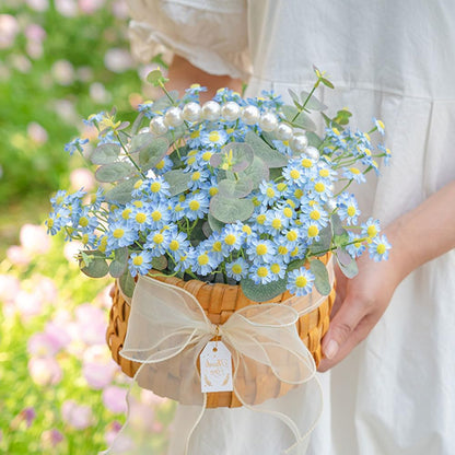 Small White Daisy Flowers Artificial,2 Bouquet/12Pcs 10 Inch Fake Daisies | Cute,Realistic,Spring Wild Flower for Party Decor (Vase Not Included)