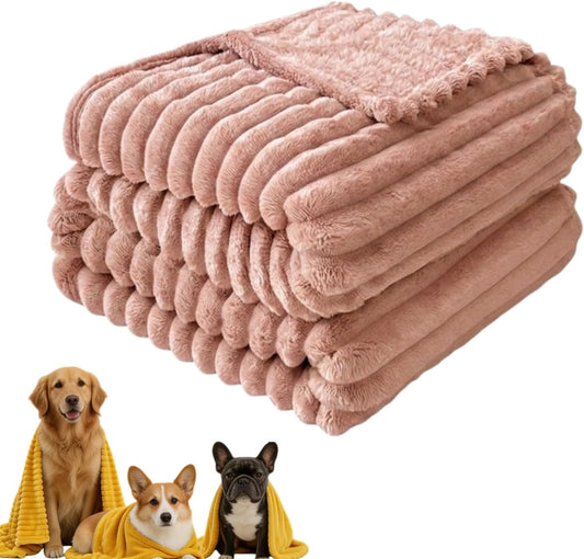 Emotional Support Blanket Yellow for Dogs - Calming Dog Blanket for Anxiety Relief - Soft Plush Pet Throw for Thunders & Travel - Machine Washable Security Blanket (27.56 * 39.37",Pink)
