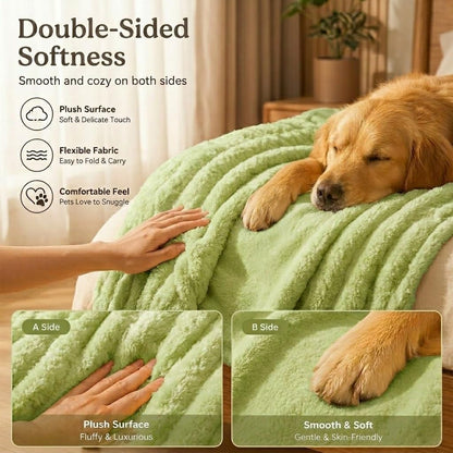 Emotional Support Blanket Yellow for Dogs - Calming Dog Blanket for Anxiety Relief - Soft Plush Pet Throw for Thunders & Travel - Machine Washable Security Blanket (27.56 * 39.37",Pink)