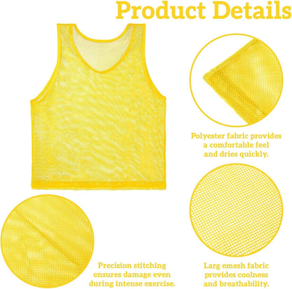 Soccer Pinnies Scrimmage Vests – Set of Lightweight Mesh Pennies Practice Jerseys for Youth & Adult Teams,Training