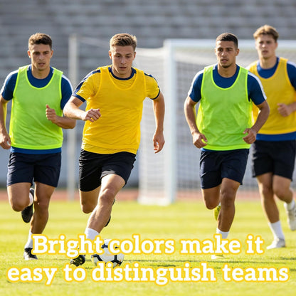 Soccer Pinnies Scrimmage Vests – Set of Lightweight Mesh Pennies Practice Jerseys for Youth & Adult Teams,Training