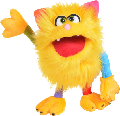 Living Puppets - Sassy the 14-Inch Yellow Friendly Monster, Plush Hand Puppet for Boys and Girls