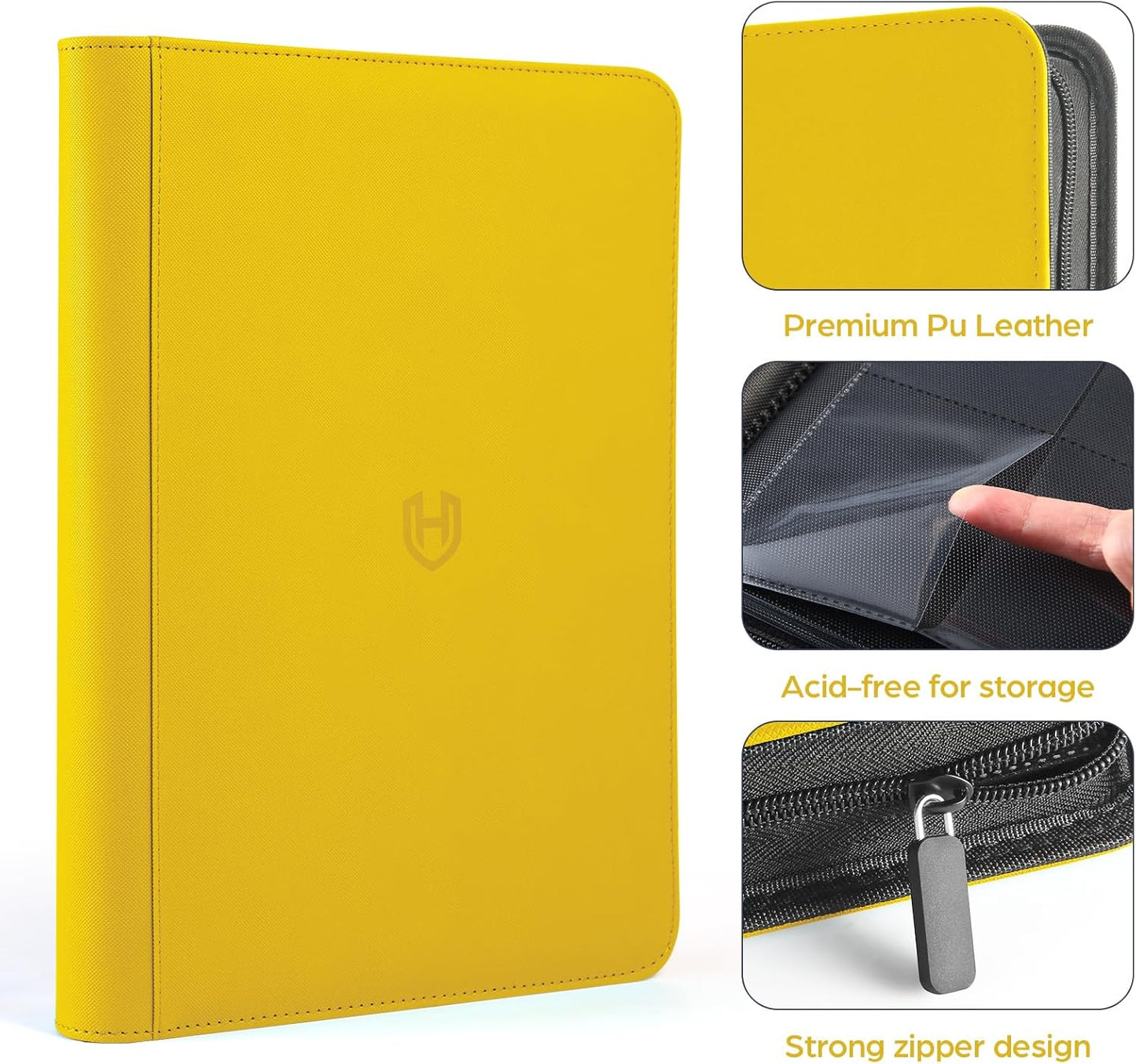 Card Binder 9 Pocket with Zipper, 648 Pockets Trading Card Holder Book, Premium PU Cover Zip Folder Binder, Side Loading Carrying Case Binder Album for TCG, MTG, Sports Cards, Game Cards