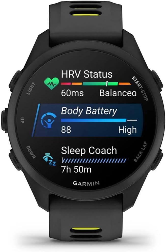 Forerunner 170 Music, 1.2" AMOLED GPS Running Watch, On-Watch Music, 10-Day Battery, Black/Amp Yellow, 010-03920-10 w/Deco Essentials Charging Dock, 2-Pack Screen Protector & 3-Pack Dust Cover