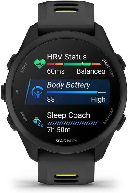 Forerunner 170 Music, 1.2" AMOLED GPS Running Watch, On-Watch Music, 10-Day Battery, Black/Amp Yellow, 010-03920-10 w/Deco Essentials Charging Dock, 2-Pack Screen Protector & 3-Pack Dust Cover