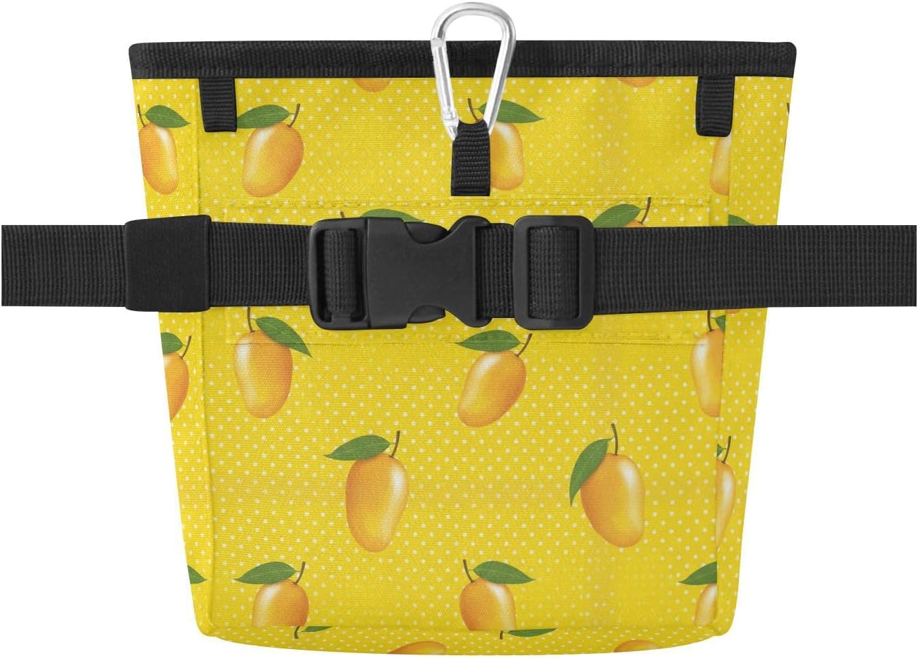 Fruit Mango Yellow Dog Treat Pouch for Pet Training Puppy Treat Bag | with Magnetic Closure, Water-Resistant, 1.7L Capacity, Hands-Free, Adjustable Shoulder Straps, for Night Walks