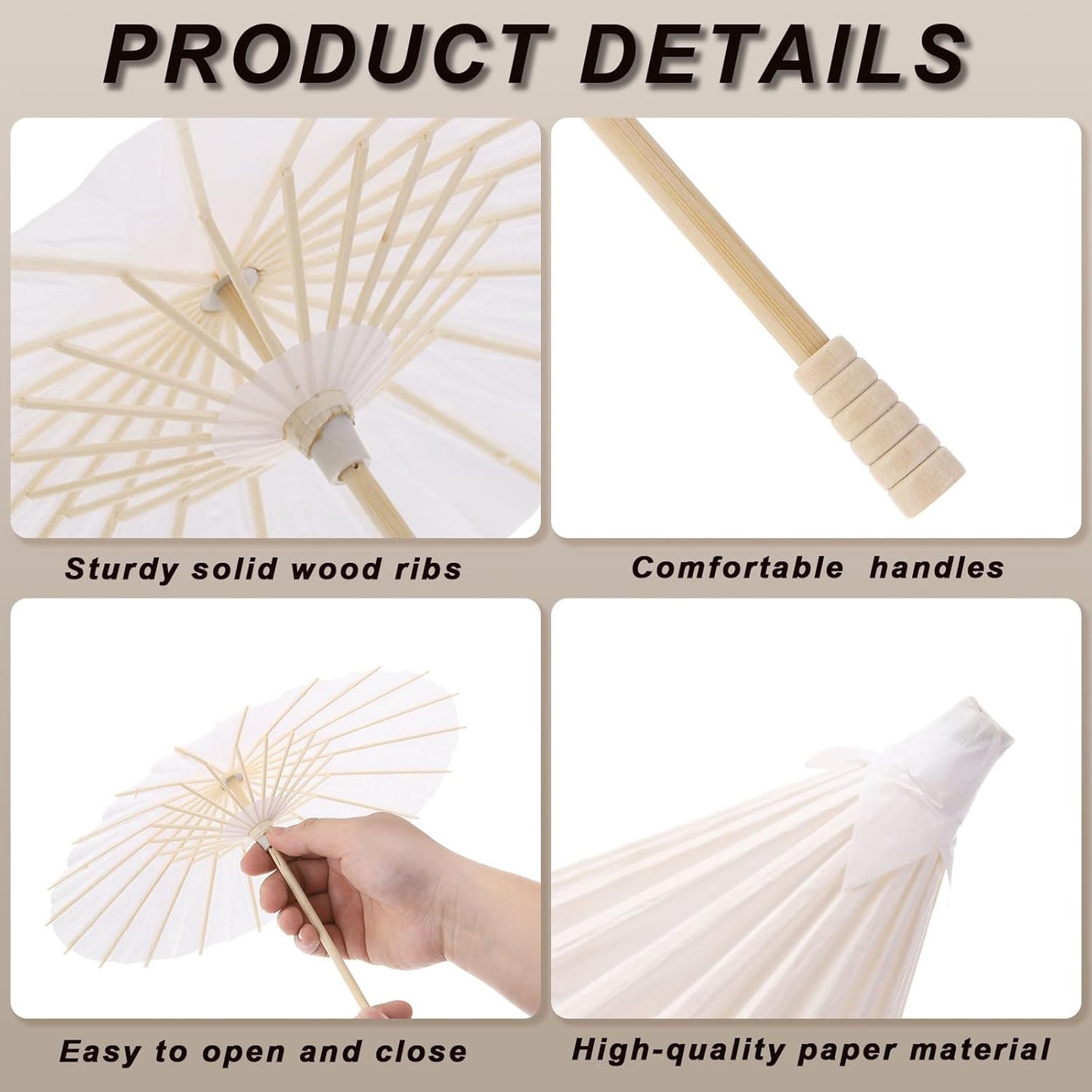 2 Pcs Yellow Paper Umbrellas, 12" DIY Oiled Paper Painting Umbrellas for Wedding Decoration, Party Gifts, Crafts