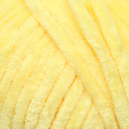 Velvet Yarn for Crocheting, Super Bulky Chenille Yarn, Yellow | ultra soft, plush, cozy, thick, fluffy, polyester, 100 g, 132 yds, amigurumi, 4.5 mm hook