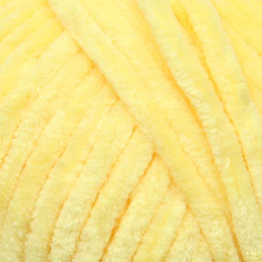 Velvet Yarn for Crocheting, Super Bulky Chenille Yarn, Yellow | ultra soft, plush, cozy, thick, fluffy, polyester, 100 g, 132 yds, amigurumi, 4.5 mm hook