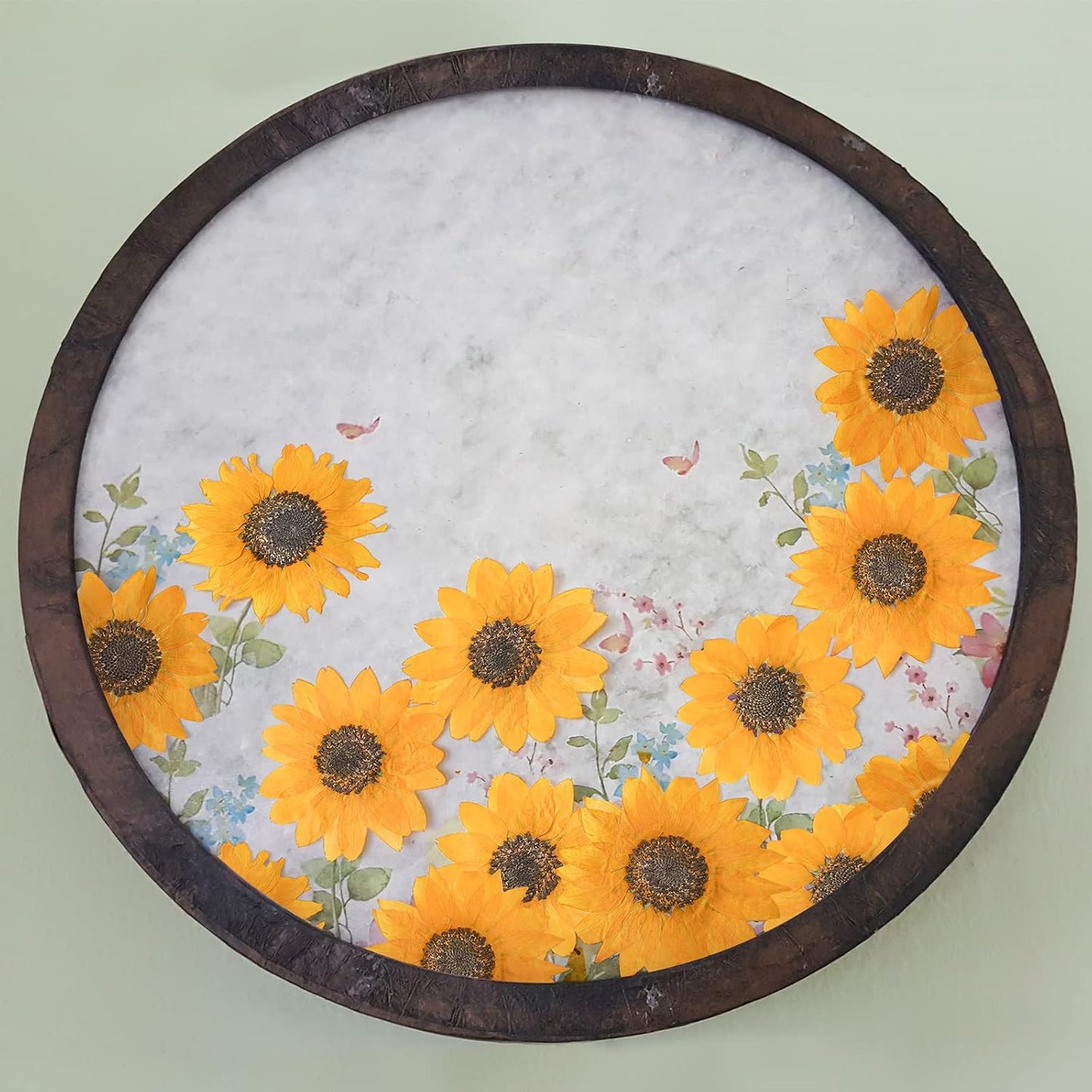 48 Pcs Dried Sunflowers Fall Pressed Flowers for Crafts Mini Sunflowers Petals Nature Pressed Yellow Dried Flowers for Resin Molds Candle Making Soap DIY Art Scrapbooking Supplies