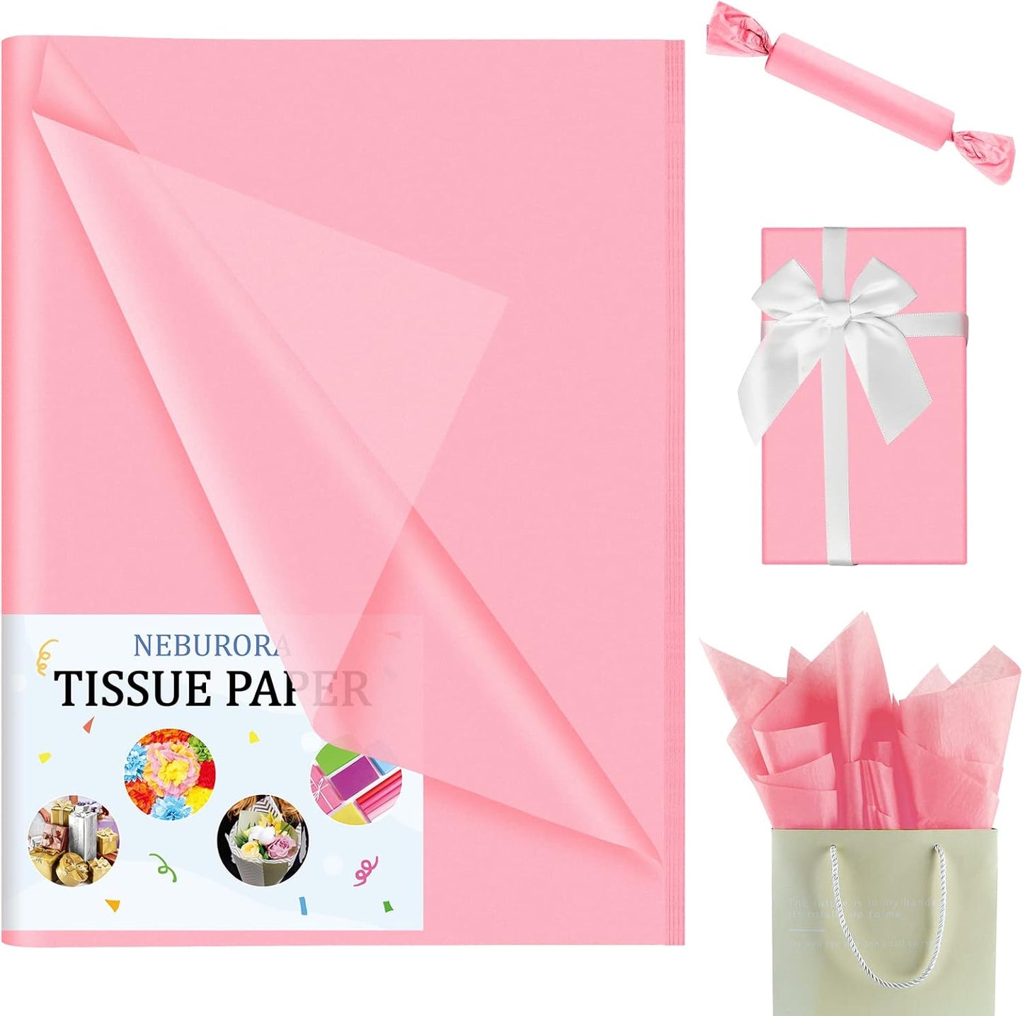 60 Sheets Pink Tissue Paper Set Valentines Gift Wrap Paper(Pink) | 14 X 20 Inch, Hot Pink Wrapping Paper for Gift Packaging Filler, DIY Art Crafts, Birthday, Wedding, Baby Shower Party Decor