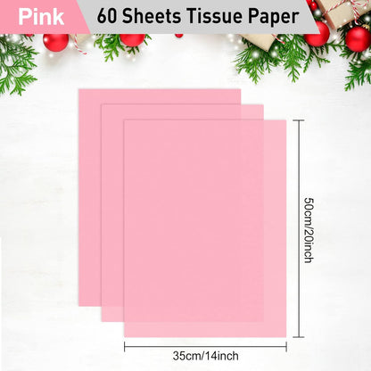 60 Sheets Pink Tissue Paper Set Valentines Gift Wrap Paper(Pink) | 14 X 20 Inch, Hot Pink Wrapping Paper for Gift Packaging Filler, DIY Art Crafts, Birthday, Wedding, Baby Shower Party Decor