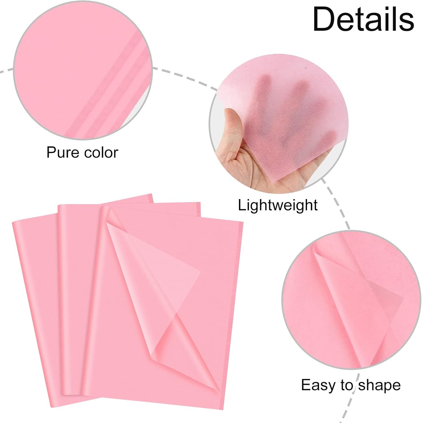 60 Sheets Pink Tissue Paper Set Valentines Gift Wrap Paper(Pink) | 14 X 20 Inch, Hot Pink Wrapping Paper for Gift Packaging Filler, DIY Art Crafts, Birthday, Wedding, Baby Shower Party Decor