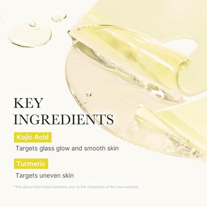 Jelly Gel Mask with Brightening Kojic Acid Turmeric | Overnight Face Mask for Glass Glow Skin | Elasticity, Hydrating, Firming and Radiance Boosting | Korean Skincare, 28g x 4ea