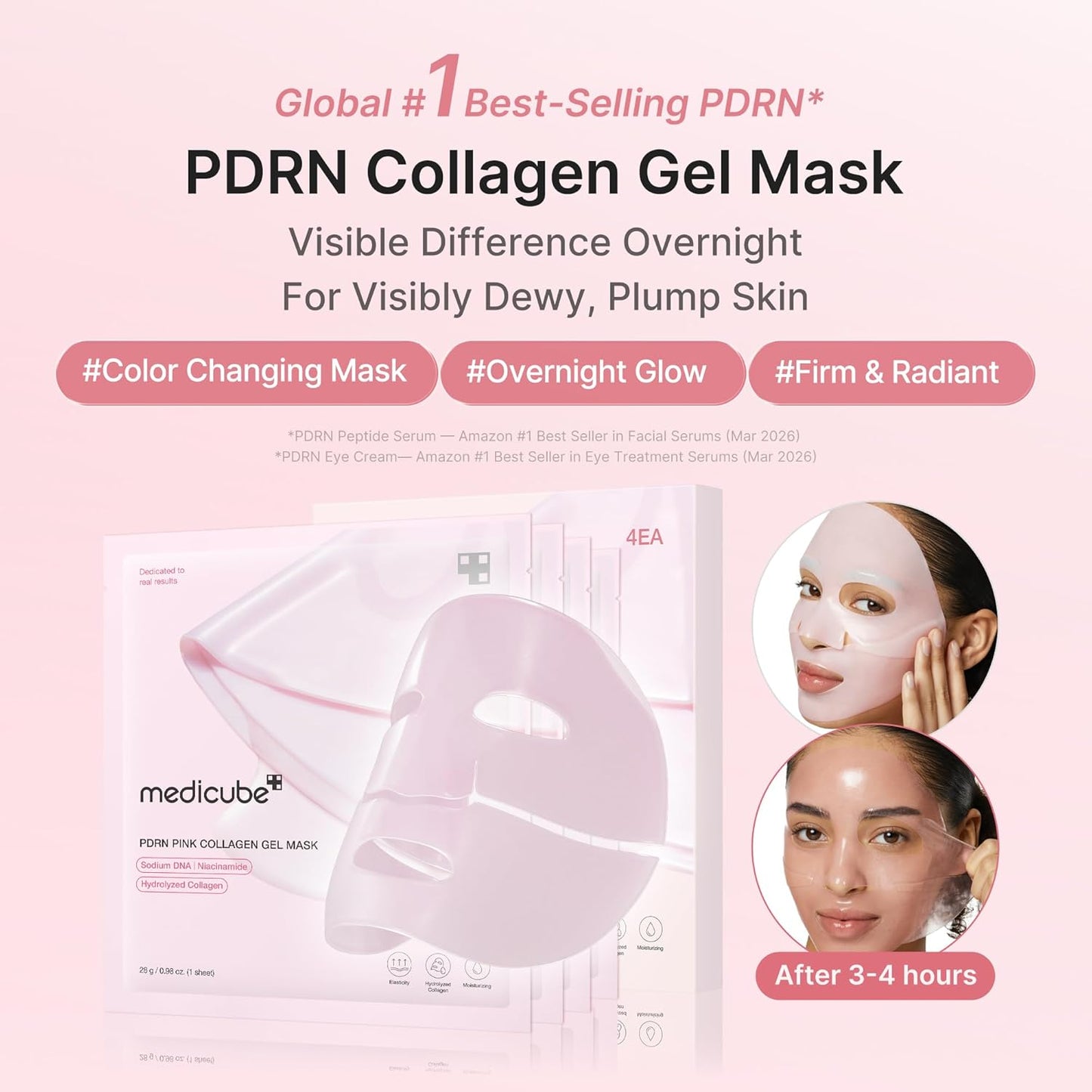 Jelly Gel Mask with Brightening Kojic Acid Turmeric | Overnight Face Mask for Glass Glow Skin | Elasticity, Hydrating, Firming and Radiance Boosting | Korean Skincare, 28g x 4ea