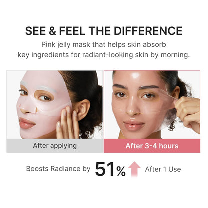 Jelly Gel Mask with Brightening Kojic Acid Turmeric | Overnight Face Mask for Glass Glow Skin | Elasticity, Hydrating, Firming and Radiance Boosting | Korean Skincare, 28g x 4ea