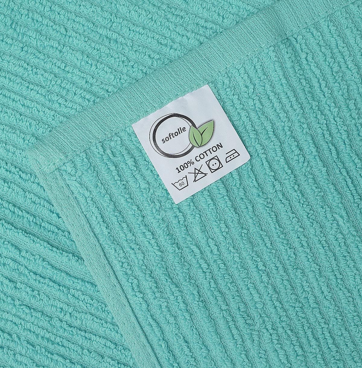 Bar Mop Towels, Pack of 12-16x19 Inches - 100% Cotton Super Absorbent Towels, Multi-Purpose for Home and Bar Cleaning (Yellow, Orange, Light Green, Aqua)