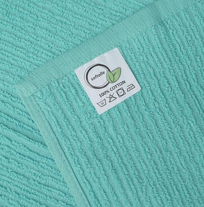 Bar Mop Towels, Pack of 12-16x19 Inches - 100% Cotton Super Absorbent Towels, Multi-Purpose for Home and Bar Cleaning (Yellow, Orange, Light Green, Aqua)