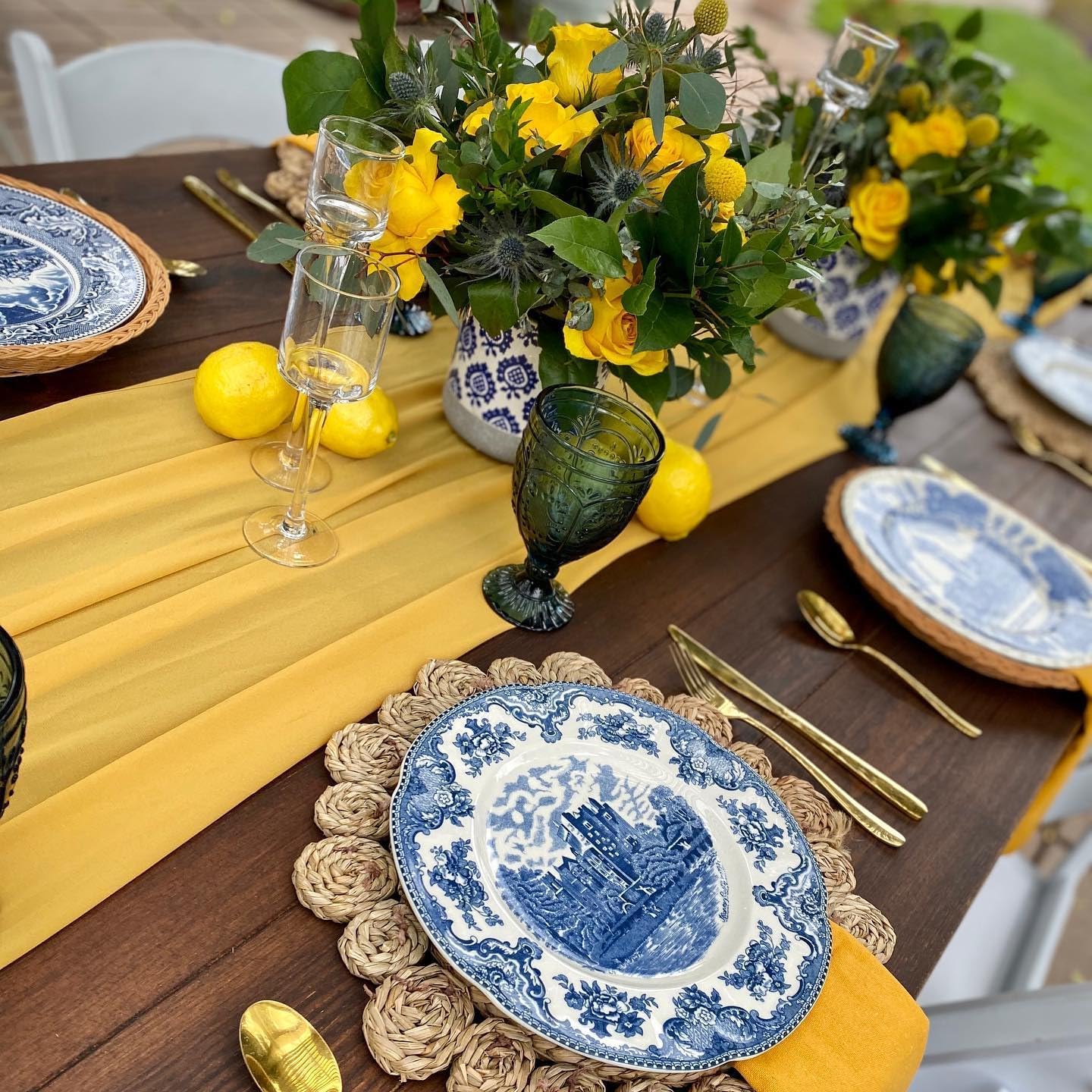 10FT Chiffon Table Runner 27x120 Inches Mustard Yellow Wedding Runner Sheer Fabric for Romantic Bridal Shower Decorations