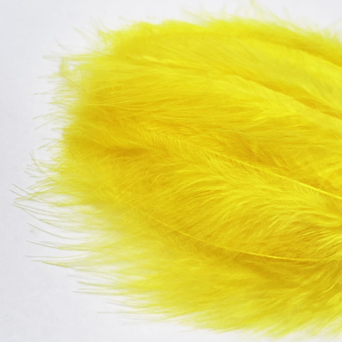 100pcs Yellow Feathers Fluffy Turkey Marabou Feathers 4-6 Inches for Crafts Dream Catcher Fringe Trim Colored Feathers Fly Tying Material