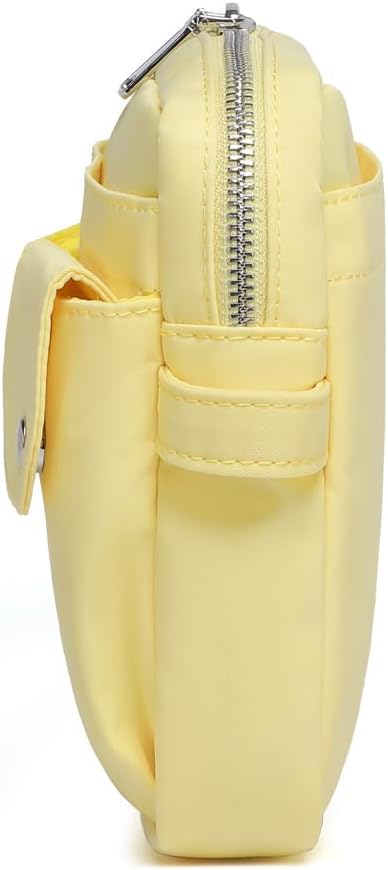 Storage Bag-arge Cosmetic Bag for Women Travel Makeup Bag Zip Up Bag Pure Cotton Canvas Can be Suspended (Yellow)