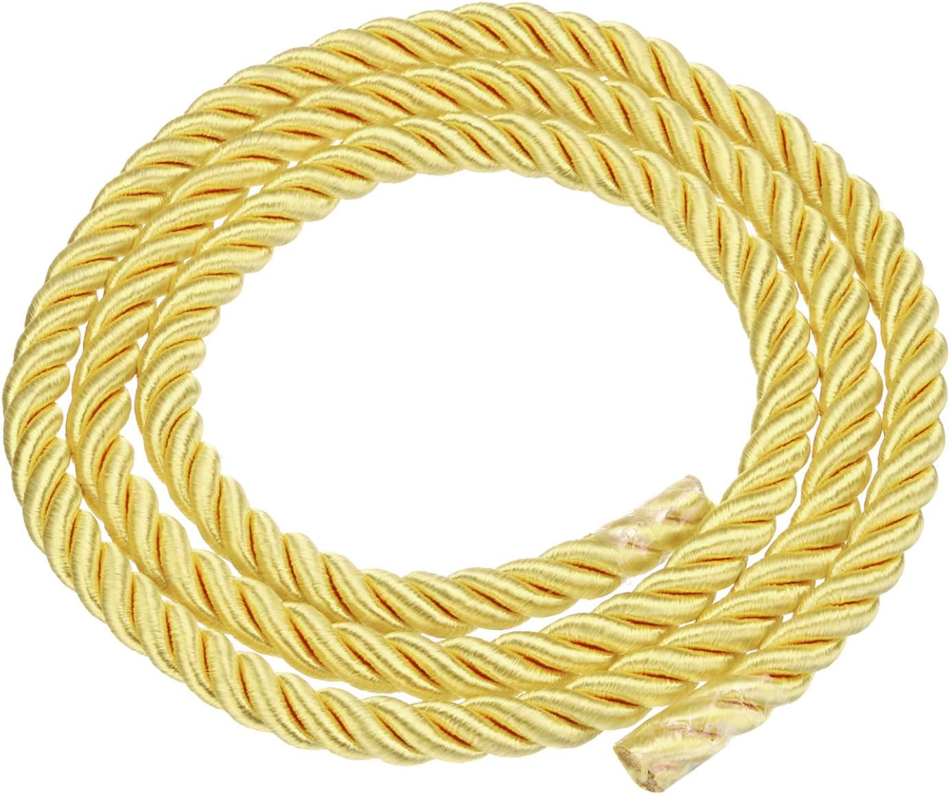Trim Cord Rope, 10mm/ 1 Yards Nylon Twisted Trim Cord Rope Thread String Rope Cord Braid Trim [for Sewing Home Decor Crafts] - 0.4 Inch/Golden Yellow