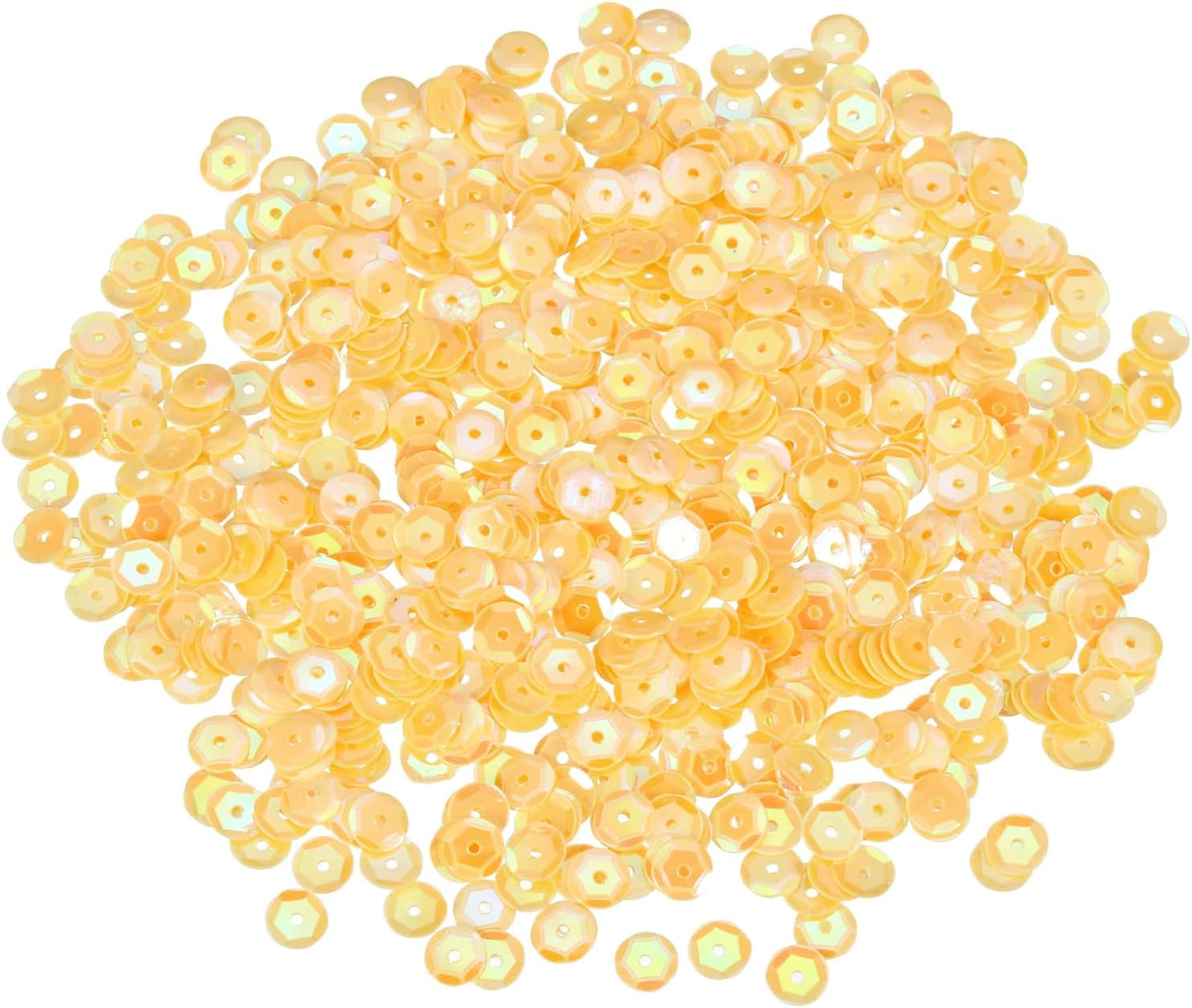 Loose Sequins 2000 Pcs 5MM Silver Backed Cup Embroidery Sequins Spangles for Jewelry Making Crafts Sewing, AB Yellow