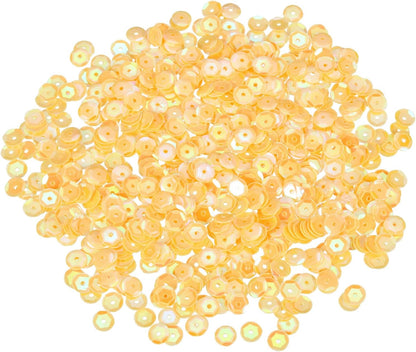 Loose Sequins 2000 Pcs 5MM Silver Backed Cup Embroidery Sequins Spangles for Jewelry Making Crafts Sewing, AB Yellow