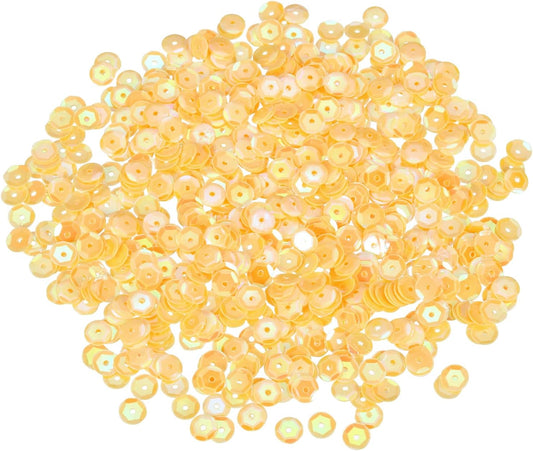 Loose Sequins 2000 Pcs 5MM Silver Backed Cup Embroidery Sequins Spangles for Jewelry Making Crafts Sewing, AB Yellow