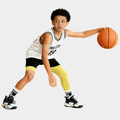 One Leg Compression Tights Youth Boys Basketball Leg Sleeve | Kids Compression Pants Girls' Single Leg Tights 3/4 Leggings for Baseball Softball Soccer Running Football, Sports Base Layer