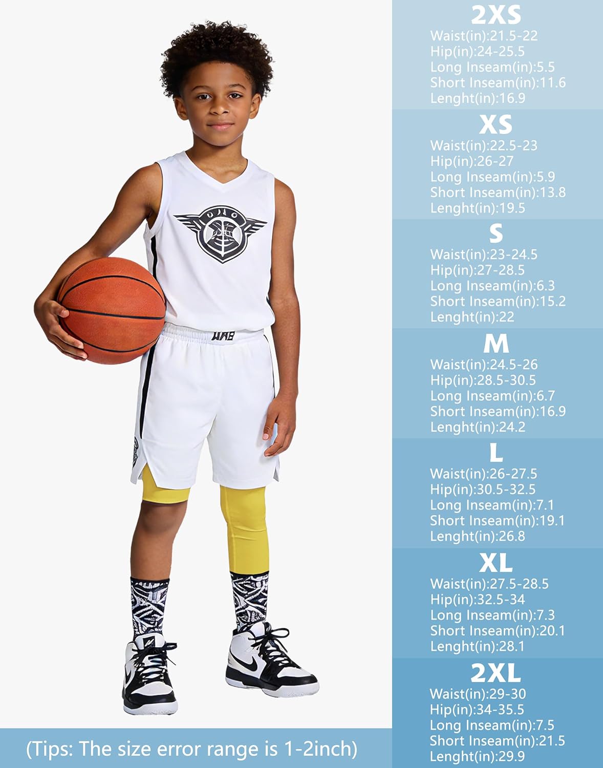One Leg Compression Tights Youth Boys Basketball Leg Sleeve | Kids Compression Pants Girls' Single Leg Tights 3/4 Leggings for Baseball Softball Soccer Running Football, Sports Base Layer