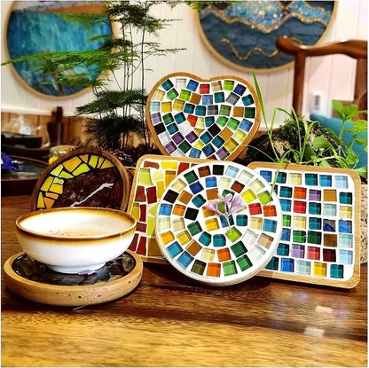 100 Pieces Mosaic Tiles Squares Bulk Pink Crystal Mosaic Stained Glass for Crafts Supplies DIY Picture Frames Handmade Jewelry Coasters Art Material Decoration,1x1cm