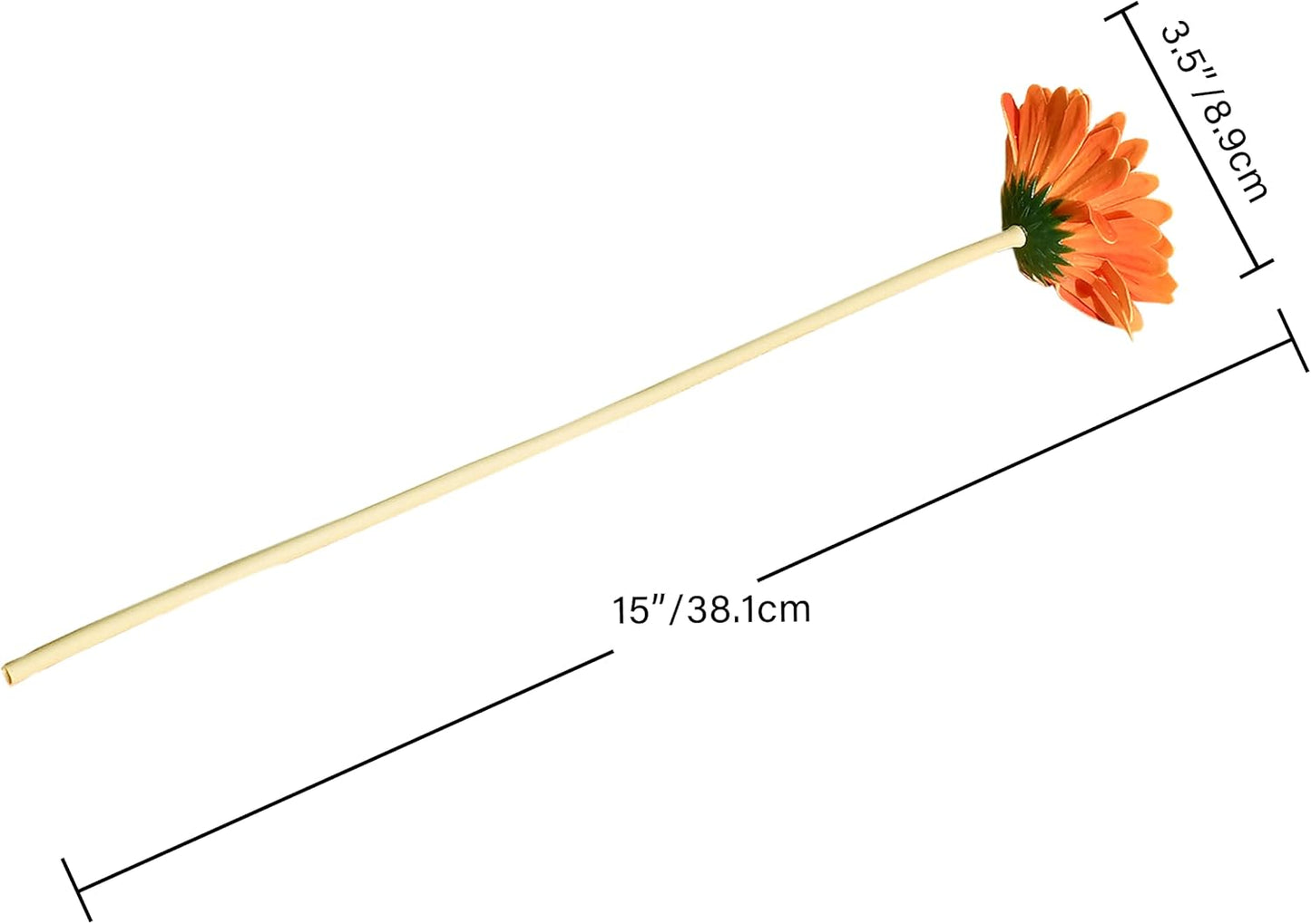 12 Stems PU Yellow Gerbera Daisy | Thanksgiving and Christmas Decorations Flexible Centerpiece Wedding Bouquet Home Décor