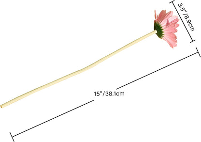 12 Stems PU Yellow Gerbera Daisy | Thanksgiving and Christmas Decorations Flexible Centerpiece Wedding Bouquet Home Décor
