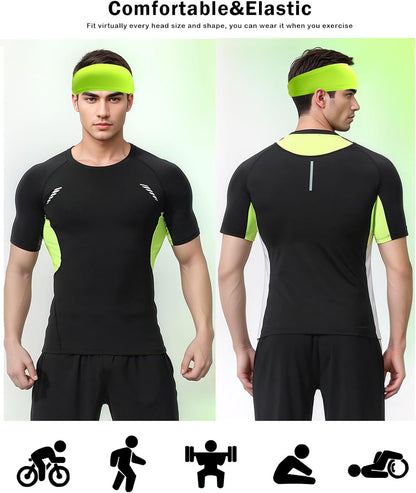 Headbands for Men & Women, Sweat Headband Non-Slip Sweatband Sports Running Cycling Yoga Basketball Workout Football Training
