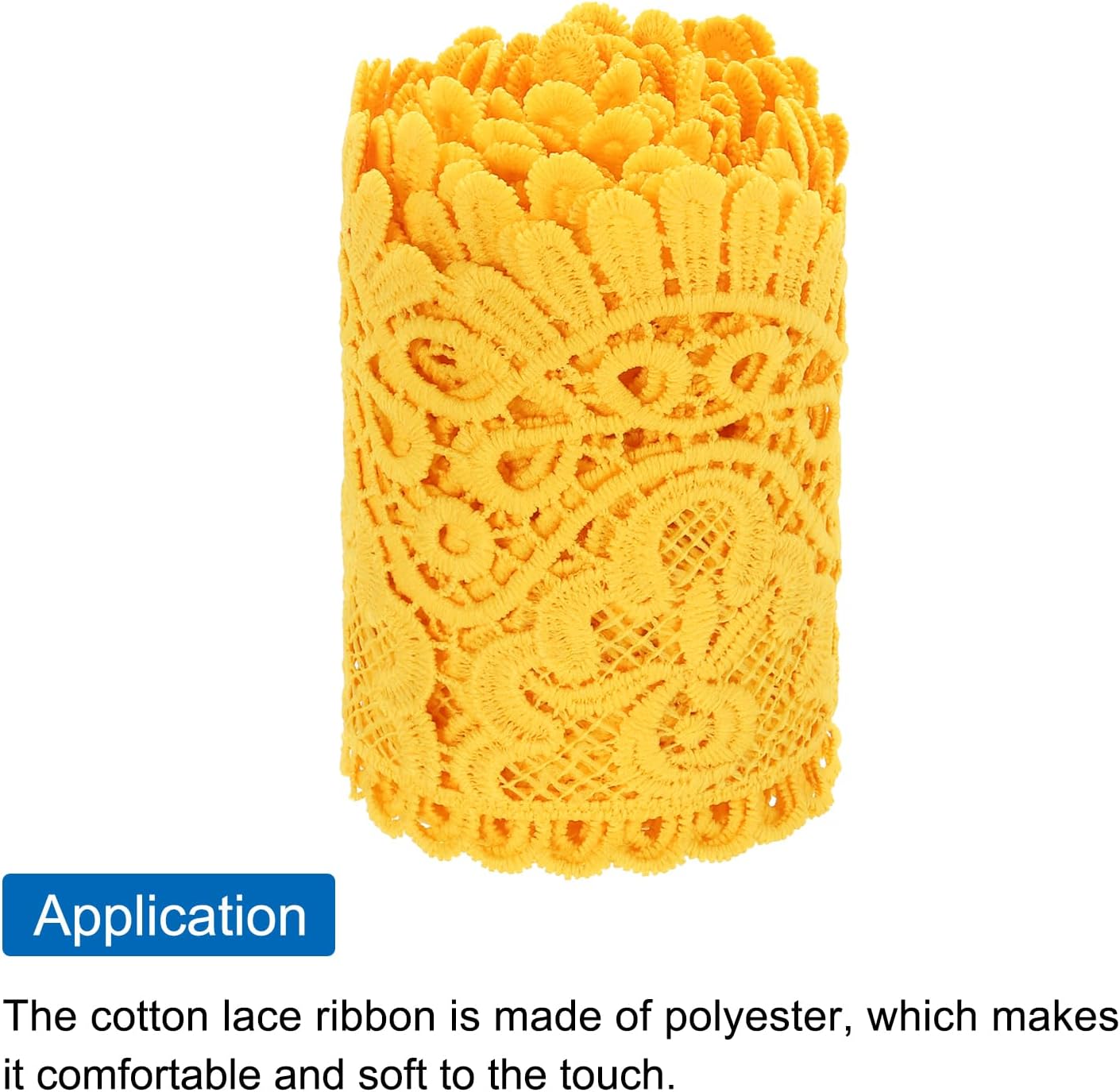4 Inch Wide 3 Yard Lace Ribbon Floral Pattern Light Yellow Lace Trim Ribbon for Sewing Making DIY Crafts Gift Wrapping Wedding Decor