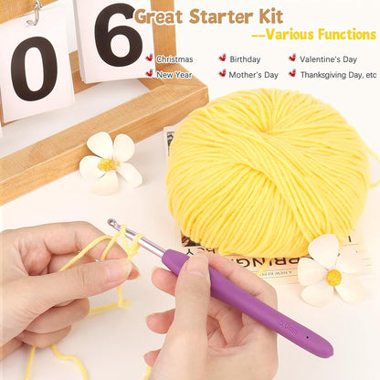 Cotton Acrylic Blend Yarn for Crocheting-Crochet Yarn Set (Yellow | 55% Cotton 45% Acrylic#3 DK (Light)-Super Soft Milk Cotton Yarn-Great Crochet and Knitting Starter Kit for Colorful Craft