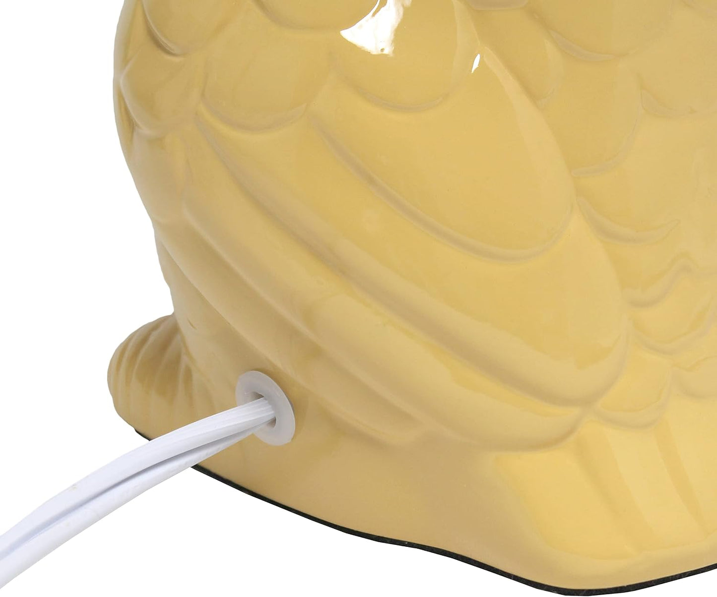 LT1136-DLN 12.8" Contemporary Ceramic Owl Bedside Table Desk Lamp w Matching Fabric Shade for Decor, Bedroom, Nightstand, Living Room, Entryway, Kids' Room, Nursery, Dandelion Yellow
