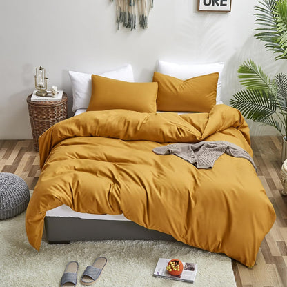 Mustard Yellow Comforter Set Queen Bedding Ginger Yellow Quilts Blanket Comfy Lightweight Cozy Solid Color Comforter Set for Women Men