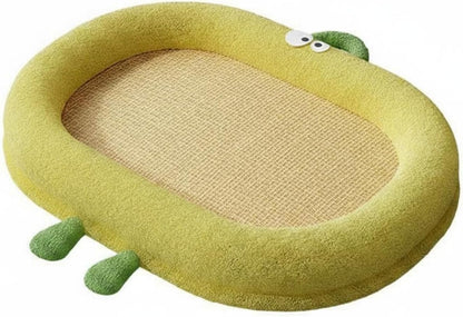 Summer Cooling Bed Breathable Cooling Dog Mat Washable Animal Bedding for Small Dogs, Lemon Yellow, M 50 40cm for Pets Under 10 Catties