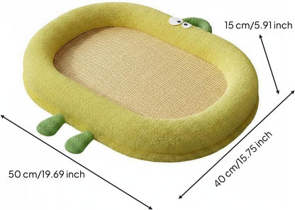 Summer Cooling Bed Breathable Cooling Dog Mat Washable Animal Bedding for Small Dogs, Lemon Yellow, M 50 40cm for Pets Under 10 Catties