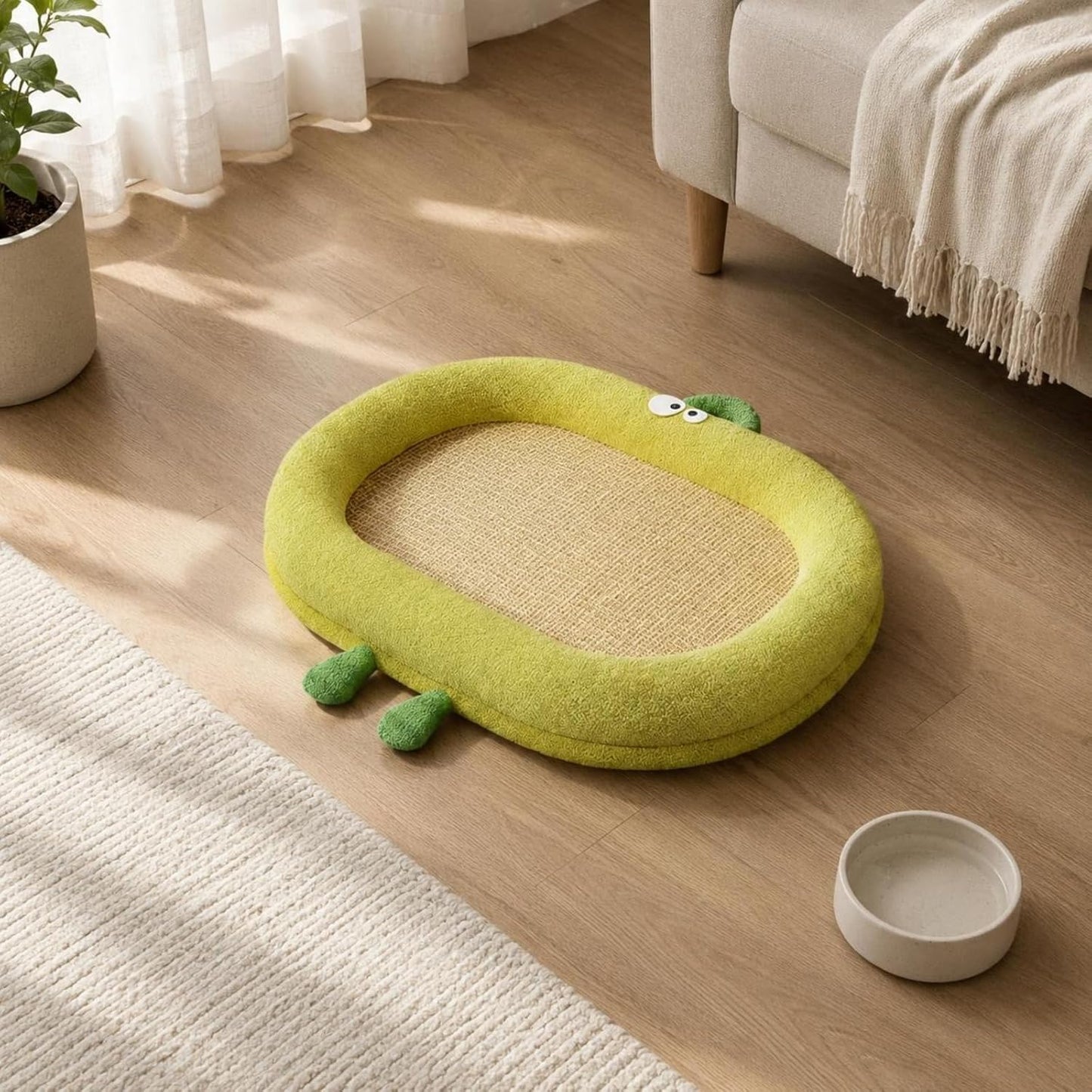 Summer Cooling Bed Breathable Cooling Dog Mat Washable Animal Bedding for Small Dogs, Lemon Yellow, M 50 40cm for Pets Under 10 Catties