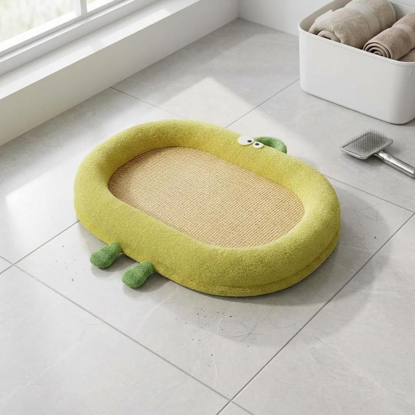 Summer Cooling Bed Breathable Cooling Dog Mat Washable Animal Bedding for Small Dogs, Lemon Yellow, M 50 40cm for Pets Under 10 Catties
