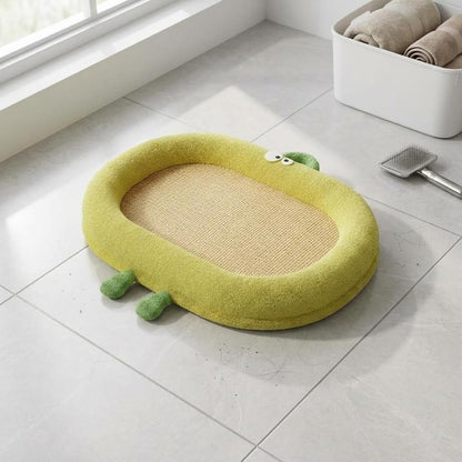 Summer Cooling Bed Breathable Cooling Dog Mat Washable Animal Bedding for Small Dogs, Lemon Yellow, M 50 40cm for Pets Under 10 Catties