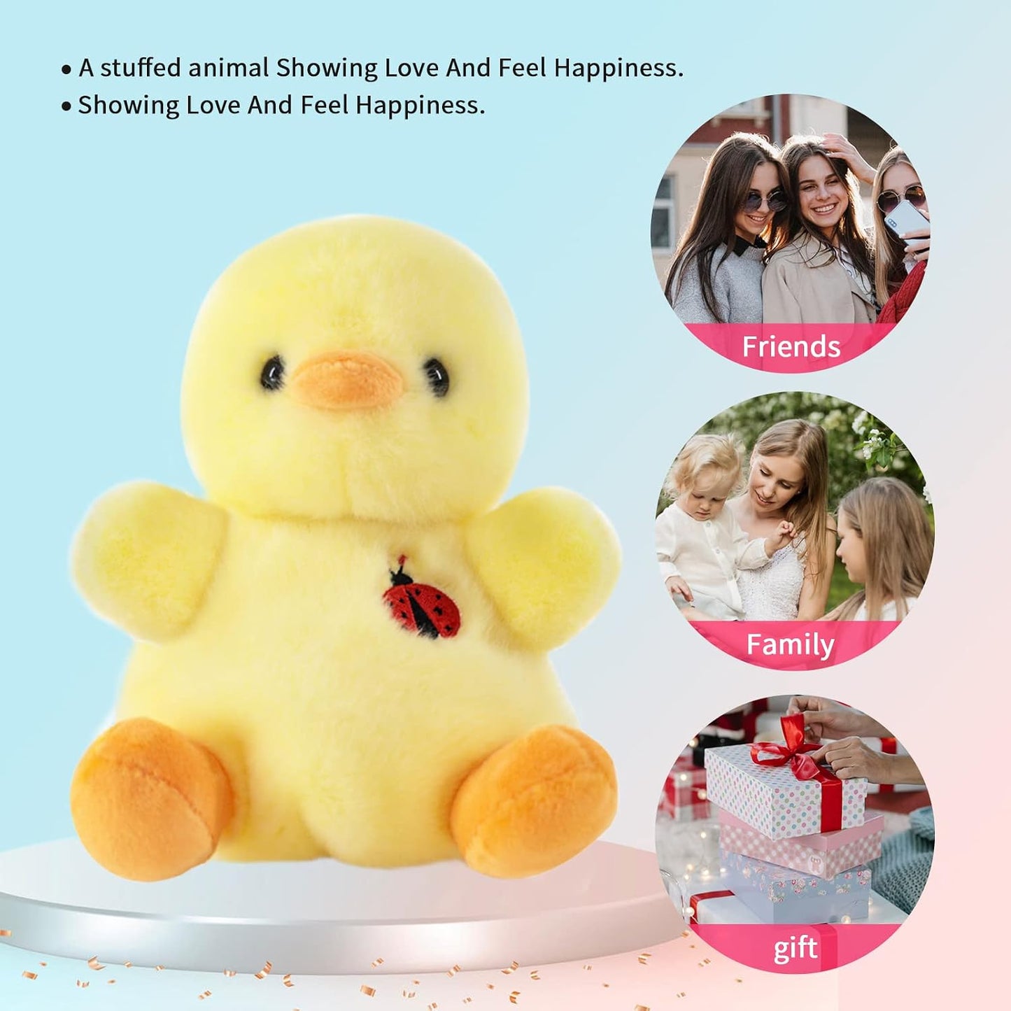 8" Duck Stuffed Animals Plush, Cute Plushies for Animal Themed Parties Teacher Student Award, Animal Toys for Baby, Boy, Girls, Great for Nursery, Room Decor, Bed (Duck)