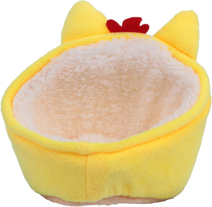 Hamster Plush Nest Bed Small Yellow Chicken Warm Thickened Pet Rest House Soft Fleece Sleeping Bed for Small Animals